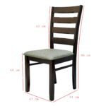 SBF Solid Wooden Dining Chair with Fabric Cushion Seat, Malaysian Rubber Wood Dining Chair, Wenge