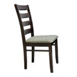 SBF Solid Wooden Dining Chair with Fabric Cushion Seat, Malaysian Rubber Wood Dining Chair, Wenge