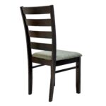 SBF Solid Wooden Dining Chair with Fabric Cushion Seat, Malaysian Rubber Wood Dining Chair, Wenge