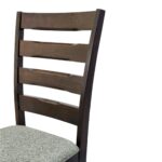 SBF Solid Wooden Dining Chair with Fabric Cushion Seat, Malaysian Rubber Wood Dining Chair, Wenge