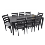 Solid Wood 6 Seater Modern Dining Set – SBF-OLIVIA 1+8 Wenge