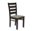 SBF Solid Wooden Dining Chair with Fabric Cushion Seat, Malaysian Rubber Wood Dining Chair, Wenge