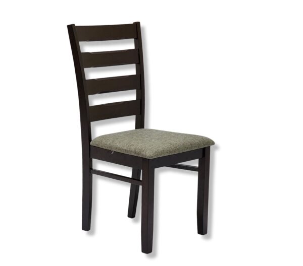 SBF Solid Wooden Dining Chair with Fabric Cushion Seat, Malaysian Rubber Wood Dining Chair, Wenge