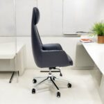 SBF Executive High Back Office Chair - Ergonomic PU Leather Recliner, Height Adjustable, Tilt Back, Chrome Base, for Home and Office, Black