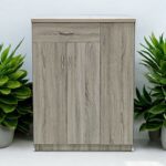 SBF Wooden Shoe Cabinet with 3 Doors and 1 Drawer, 5-Tier Large Storage Shoe Organizer, Thailand Design, Shoe Rack for Hallway and Living Room, Oak
