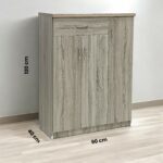 SBF Wooden Shoe Cabinet with 3 Doors and 1 Drawer, 5-Tier Large Storage Shoe Organizer, Thailand Design, Shoe Rack for Hallway and Living Room, Oak