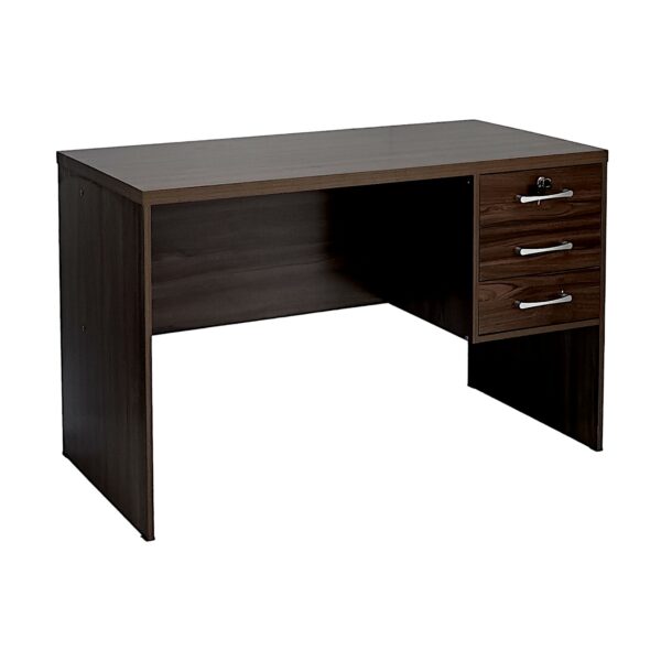 SBF Wooden Writing Table with Three Drawers, Office Table with Lockable Top Drawer, Computer Desk for Study and Work, Ideal Laptop Table for Home and Office, Walnut