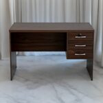 SBF Wooden Writing Table with Three Drawers, Office Table with Lockable Top Drawer, Computer Desk for Study and Work, Ideal Laptop Table for Home and Office, Walnut