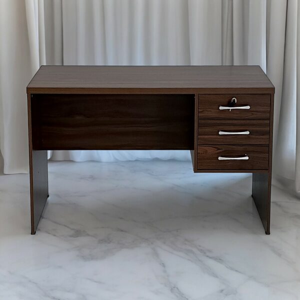 SBF Wooden Writing Table with Three Drawers, Office Table with Lockable Top Drawer, Computer Desk for Study and Work, Ideal Laptop Table for Home and Office, Walnut