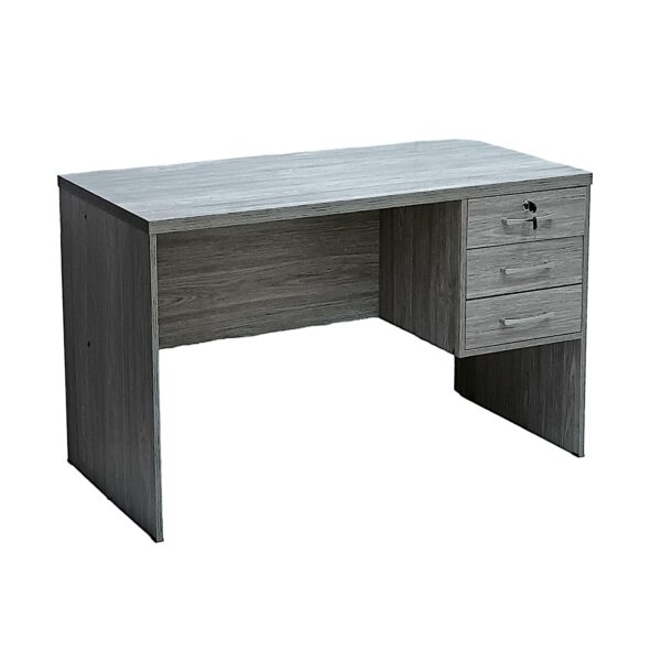 SBF Wooden Writing Table with Three Drawers, Office Table with Lockable Top Drawer, Computer Desk for Study and Work, Ideal Laptop Table for Home and Office, Grey