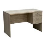 SBF Wooden Writing Table with Three Drawers, Office Table with Lockable Top Drawer, Computer Desk for Study and Work, Ideal Laptop Table for Home and Office, Beige