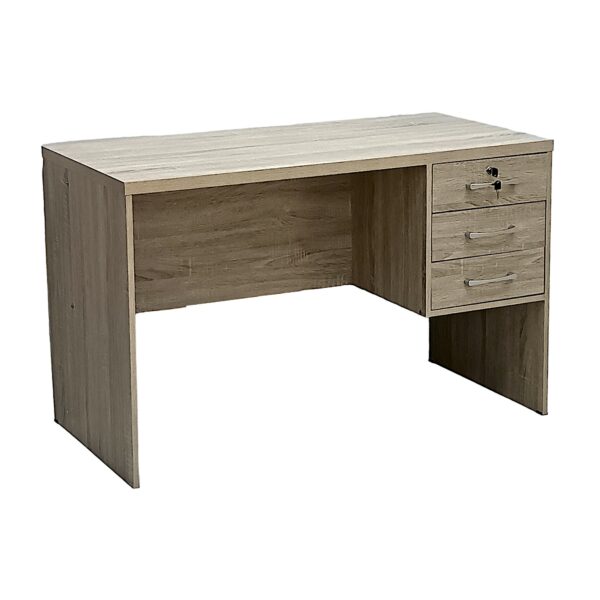 SBF Wooden Writing Table with Three Drawers, Office Table with Lockable Top Drawer, Computer Desk for Study and Work, Ideal Laptop Table for Home and Office, Beige