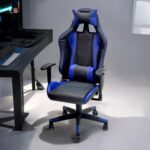SBF High Back Faux Leather Gaming Chair with 2D Armrests - Reclining Office Chair with Adjustable Height, Headrest, Lumbar Support, Ergonomic Swivel Computer Chair, Blue Black