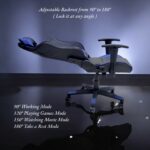 SBF High Back Faux Leather Gaming Chair with 2D Armrests - Reclining Office Chair with Adjustable Height, Headrest, Lumbar Support, Ergonomic Swivel Computer Chair, Blue Black