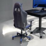 SBF High Back Faux Leather Gaming Chair with 2D Armrests - Reclining Office Chair with Adjustable Height, Headrest, Lumbar Support, Ergonomic Swivel Computer Chair, Blue Black